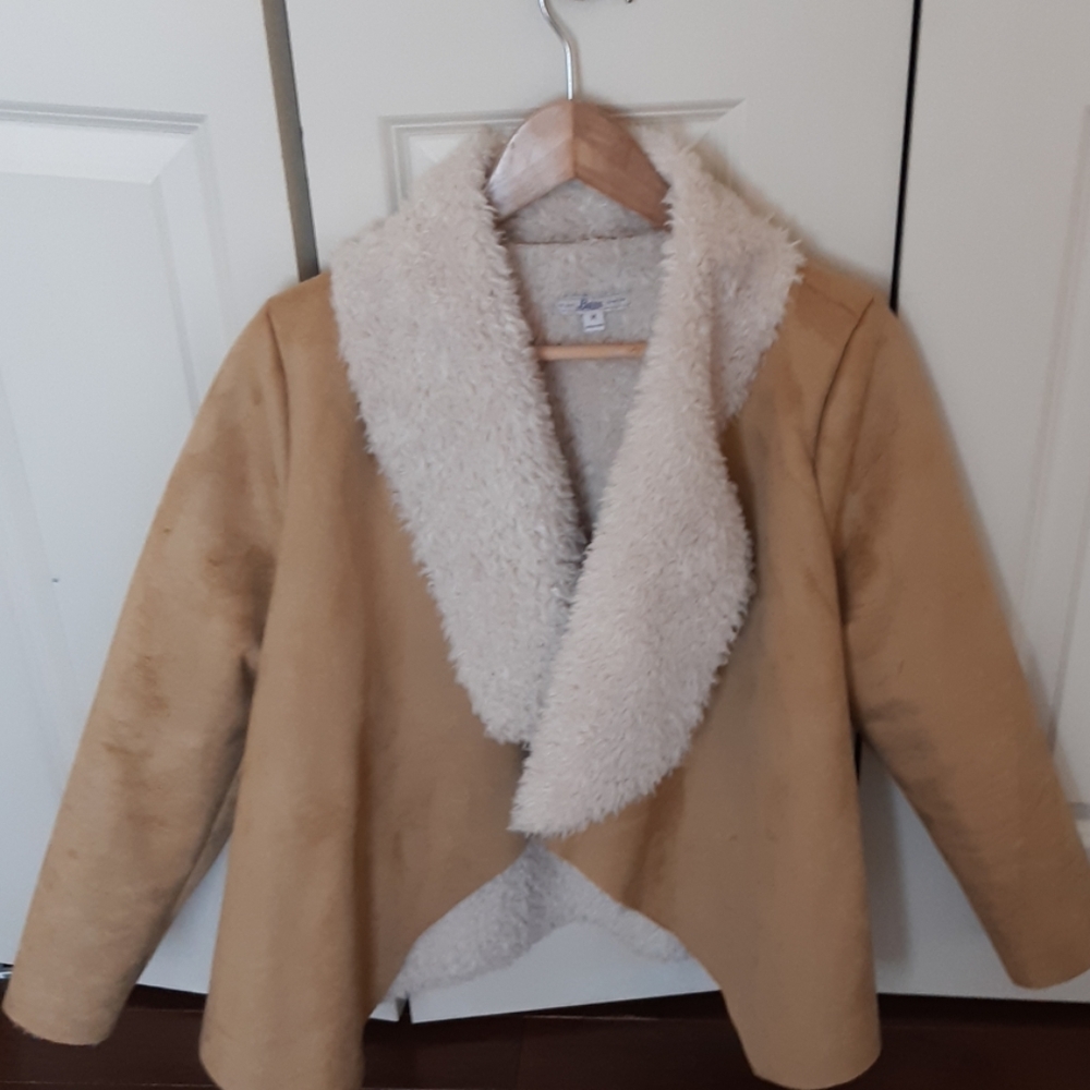 Camel faux sherpa jacket